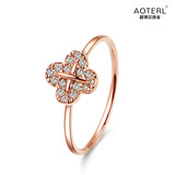 歐特爾珠寶  18K玫瑰金鉆石花朵戒指升級版 Au750鑲鉆女戒